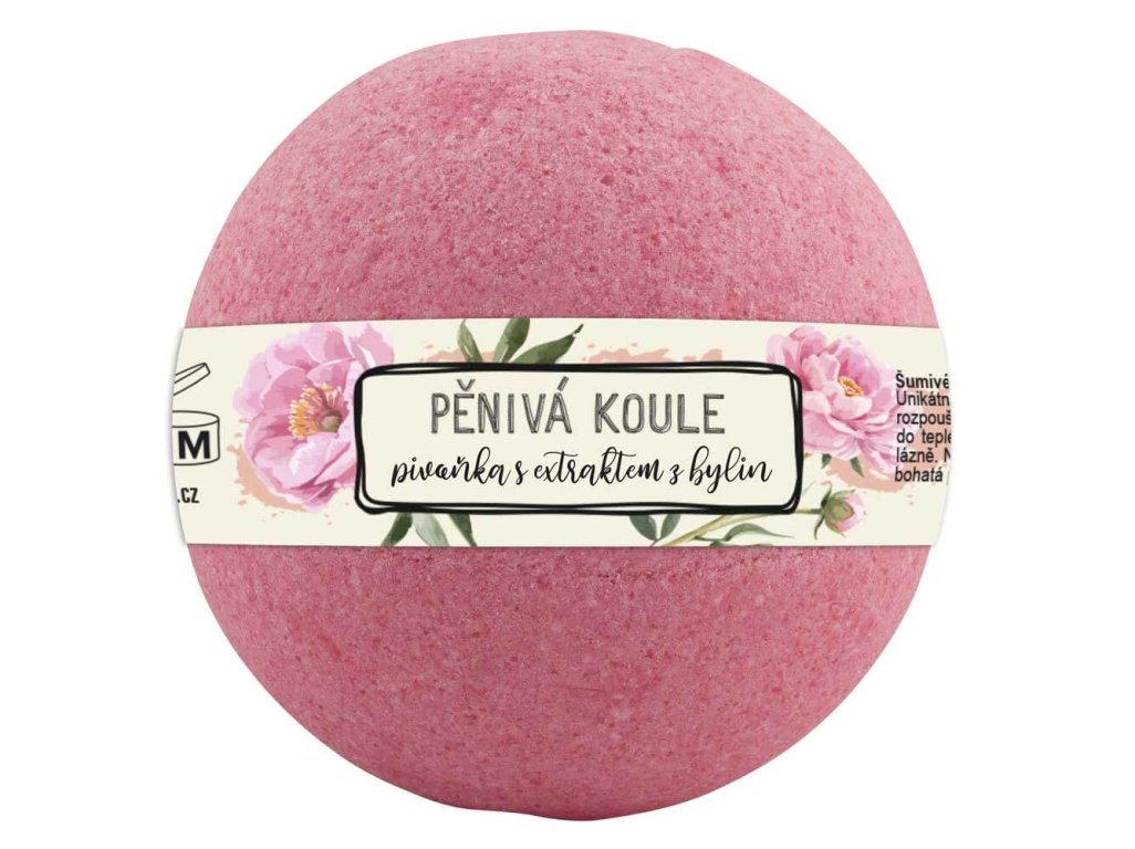 Šumivá pěnivá koule do koupele 100 g – pivoňka