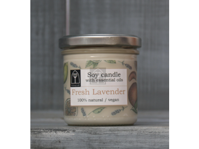 Aromaterapeutická sójová svíčka "Fresh Lavender" 120 g