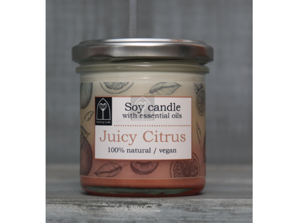 Aromaterapeutická sójová svíčka "Juicy Citrus" 120 ml
