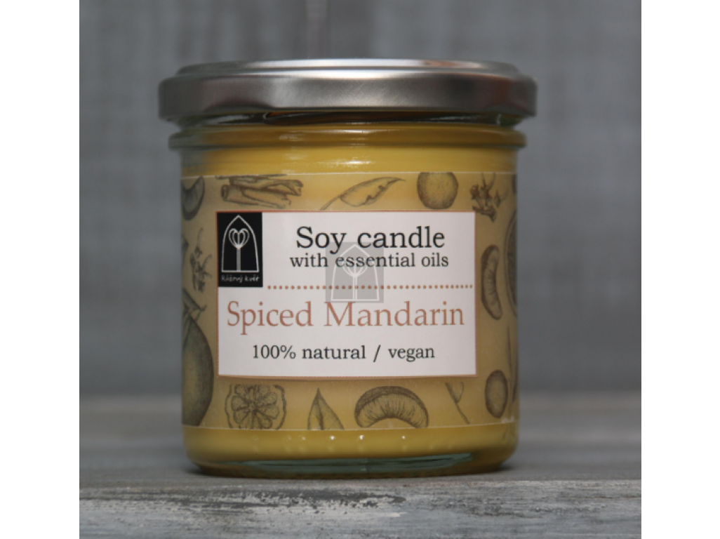Aromaterapeutická sójová svíčka "Spiced Mandarin" 120 g