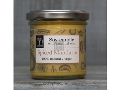 Aromaterapeutická sójová svíčka "Spiced Mandarin" 120 g