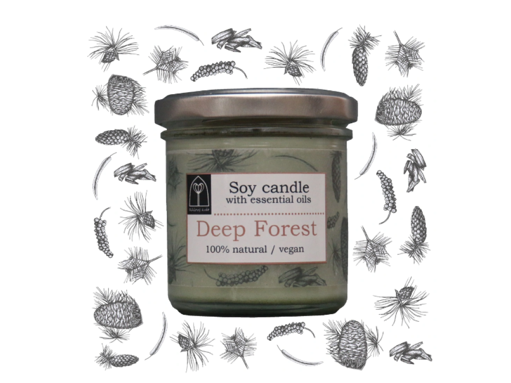 Aromaterapeutická sójová svíčka "Deep Forest" 120 g