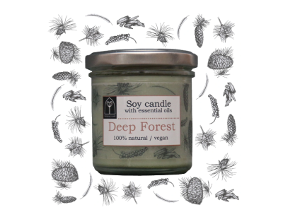 Aromaterapeutická sójová svíčka "Deep Forest" 120 g