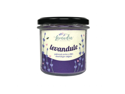 Palmová svíce ve skle - levandule 200g