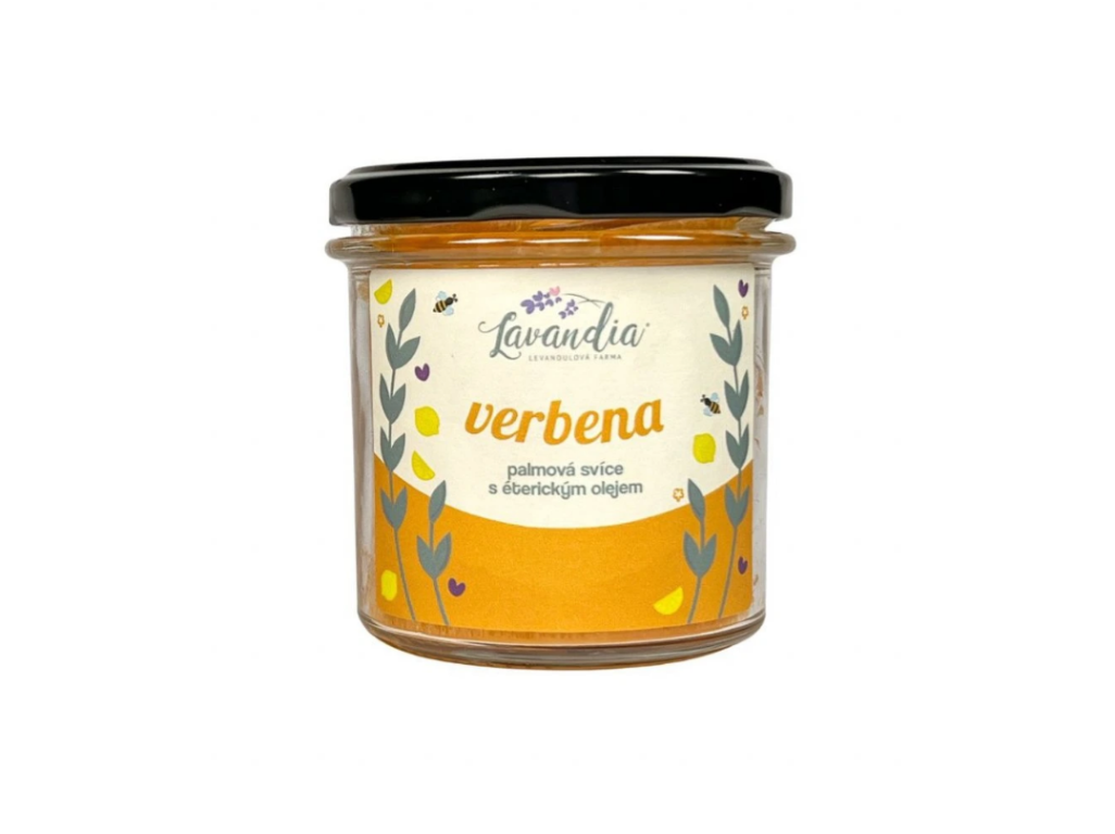 Palmová svíce ve skle - verbena 200g